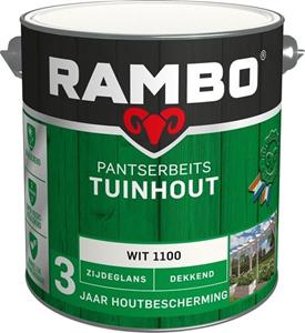 Rambo Pantserbeits Tuinhout zijdeglans wit dekkend 2,5 l