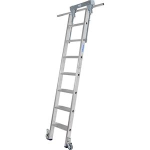 KRAUSE Kastenladder met treden, aluminium, verrijdbaar, 7 treden