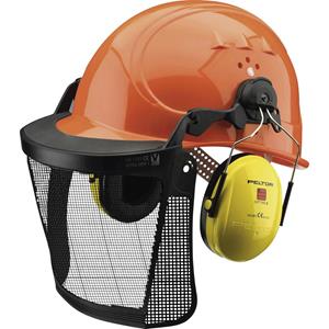 l+d Forstschutzhelm mit integriertem Visier Orange EN 397, EN 1731, EN 352