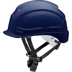 Uvex Schutzhelm pheos S-KR - Arbeitsschutz-Helm - EN 397 - Vormontierter 4-Punkt Kinnriemen und Vollsichtbrillenclip Farbe:blau Uvex - 13296