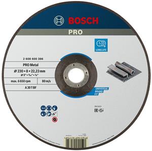 Schruppscheibe gekröpft für Metall A 30 T BF, 230 mm, 22,23 mm, 8 mm Bosch