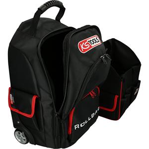 kstools KS Tools SMARTBACKPACK-rugzak, met telescopische trolley, zwart / rood
