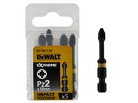 DeWalt DT7391T Extreme Impact Torsion schroefbits - PZ2 - 50mm (5st)