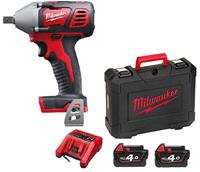 Milwaukee M18 BIW12-402C 18V Li-Ion Accu slagmoersleutel set (2x 4.0Ah accu) in koffer - 240Nm - 1/2"