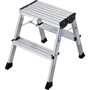 Krause 130037 Aluminium dubbel opklaptrapje met wielen hoogte Â± 2.44 m