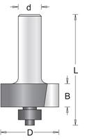 Hitachi 8 mm sponningsfrees met onderlager 35 x 55 x 13 x 8mm