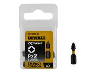 DeWalt DT7387T Extreme Impact schroefbits - PZ2 - 25mm (5st)