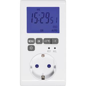 Sygonix Steckdosen-Zeitschaltuhr digital Wochenprogramm 3680W IP20 Countdown-Funktion, Timer-Funktio