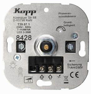 Kopp 842800187 Dimmer (inbouw) Geschikt voor lampen: Gloeilamp, Halogeenlamp Aluminium