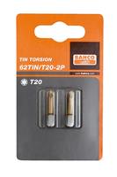 Bahco 62TIN/T20-2P 1/4" Bit Torx Tin T20 - 25 mm (2st)