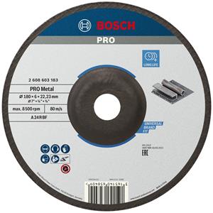 Bosch Schruppscheibe Gekröpft, Standard For Metal A 24 P Bf, 180 Mm, 22,23 Mm, 6 Mm