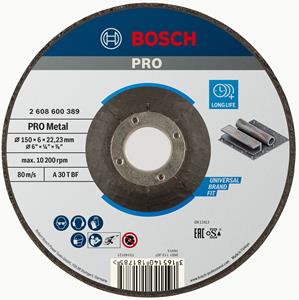 Bosch Schruppscheibe Gekröpft Expert For Metal A 30 T Bf, 150 Mm, 22,23 Mm, 6 Mm