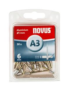 novus Popnagels A3 X 6 mm Alu SB - 30 Stuks