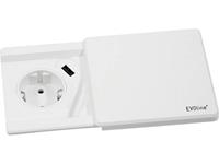 evoline Einbau-Steckdose mit USB Weiß