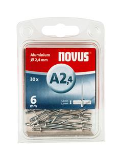 novus Popnagels A2.4 X 6 mm Alu SB - 30 Stuks