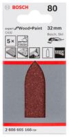 Schleifblatt C430, 32 mm, 80, ungelocht, 5er-Pack - BOSCH