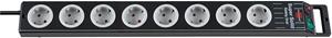 Brennenstuhl Sicherheits 1153380118 Power Strip, x8 Schuko with Current Limiter, 2.5m