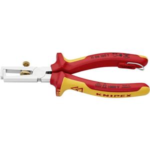 Striptang Geschikt voor Kabel met rubberisolatie, Kabel met kunststofisolatie 5 mm (max) 10 mm ² (max) 7 (max) Knipex 11 06 160 T