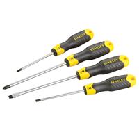 Stanley 0-65-013 4-Delige Cushiongrip Schroevendraaierset Standaard 5 X 100mm, 6,5 X 150mm Phillips Ph1 X 75mm, Ph 2 X 150mm