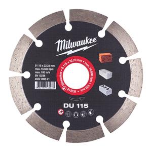 Milwaukee Accessoires Diamantdoorslijpschijf DU 115 - 4932399521 - 4932399521