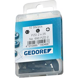 GEDORE - 690 PZD 2 S-010 Schraubendreherbit 1/4", Vorteilspack 10-teilig, PZ 2