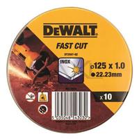 DeWALT DT3507-QZ Trennscheibe Edelstahl flach 125 x 1 mm - 10 Stück, verstärktes Fieberglas zum schneiden von Edelstählen DeWALT - 18200