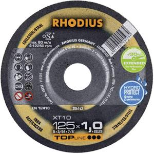 Rhodius 206163 XT10 TOPline Lll Doorslijpschijf Extra Dun 125 X 22,23 X 1,0mm (50 St)