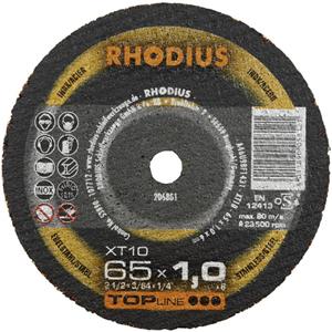 Rhodius TOPline lll XT10 Mini Doorslijpschijf - Extra dun - Mini discs - 75 x 6 x 1mm - RVS/Staal (50st)