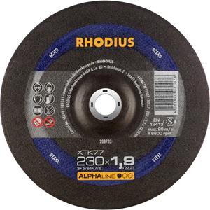 Rhodius Alphaline I XTK77 Doorslijpschijf - Extra dun - 230 x 22,23 x 1,9mm - Staal (25st)