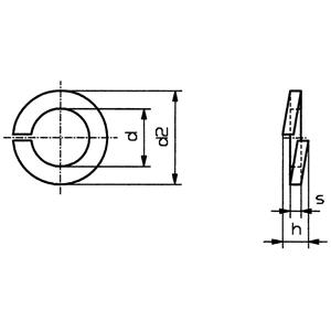 toolcraft B3 D127:A2K 194687 Veerringen Binnendiameter: 3.1 mm M3 DIN 127 Verenstaal 100 stuk(s)