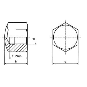 toolcraft M4 D917-STAHL:A2K Sechskant-Hutmuttern M4 Stahl verzinkt 10St.