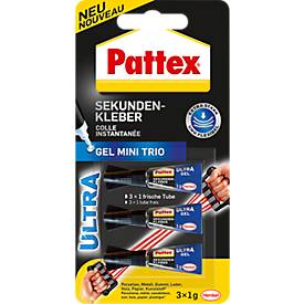 Pattex® secondelijm Ultra mini trio gel, 3 x 1 g