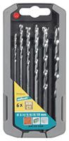 Wolfcraft Steenboorset | Hardmetaal-voorzien | Ø3-10mm | 6-delig | 1 set - 7112000