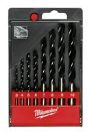 Milwaukee 4932352466 8 Delige houtboren set -  3 / 4 / 5 / 6 / 7 / 8 / 9 / 10 mm