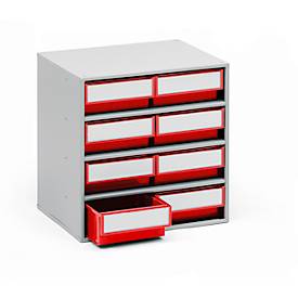 treston Lagermagazin (B x H x T) 400 x 395 x 300mm Lichtgrau, Rot 1St.