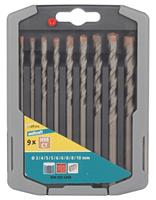 Wolfcraft Betonboorset | Hardmetaal-voorzien | Ø3-10mm | 9-delig | 1 set - 7109000