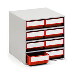 treston Lagermagazin (B x H x T) 400 x 395 x 400mm Lichtgrau, Rot 1St.