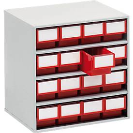 treston Lagermagazin (B x H x T) 400 x 395 x 300mm Lichtgrau, Rot 1St.