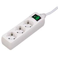 hama Distribution Panel, 3 sockets, with switch, white, 3.0 m - 