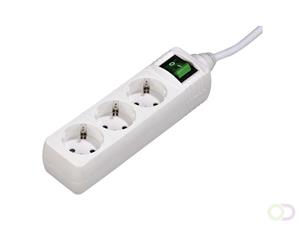 hama Distribution Panel, 3 sockets, with switch, white, 3.0 m - 