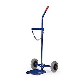 Stahlflaschenroller 100kg Traglast für eine 40-50l Flasche Luftbereifung - Rollcart