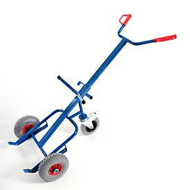 Rollcart Transportsysteme Vatenwagen met steunwiel, draagvermogen: 250 kg, 1600 x 700 mm, luchtbanden