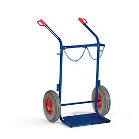 Stahlflaschenkarre 200kg Traglast für 2 Flaschen a 40-50 Liter Luftbereifung - Rollcart