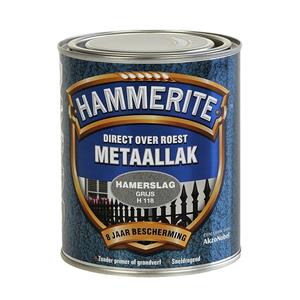 Hammerite Direct over Roest metaallak hamerslag grijs 750 ml