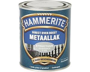 Hammerite Direct over Roest metaallak structuur zilvergrijs 750 ml