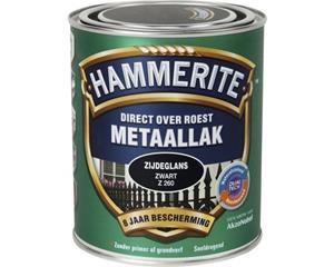 Hammerite Direct over Roest metaallak zijdeglans zwart 250 ml