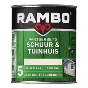 Rambo Pantserbeits Schuur & Tuinhuis zijdeglans ral 9010 dekkend 750 ml