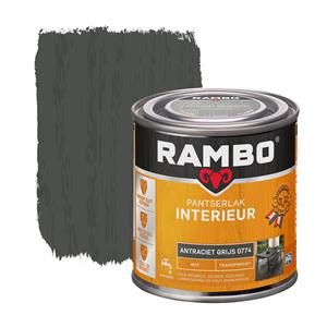 Rambo pantserlak interieur transparant mat antraciet grijs 250 ml