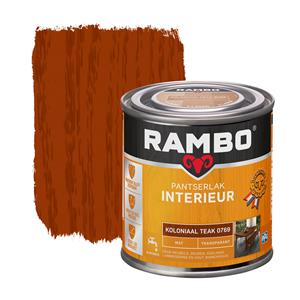 Rambo pantserlak interieur transparant mat koloniaal teak 250 ml