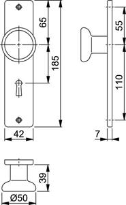 Hoppe renovatieknopschild f1 slg.56 54/378-ch